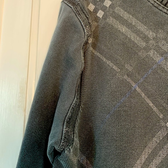 Vintage 90’s Grey Sweater Distressed Argyle Cotton Print Men’s size Medium - Picture 13 of 15